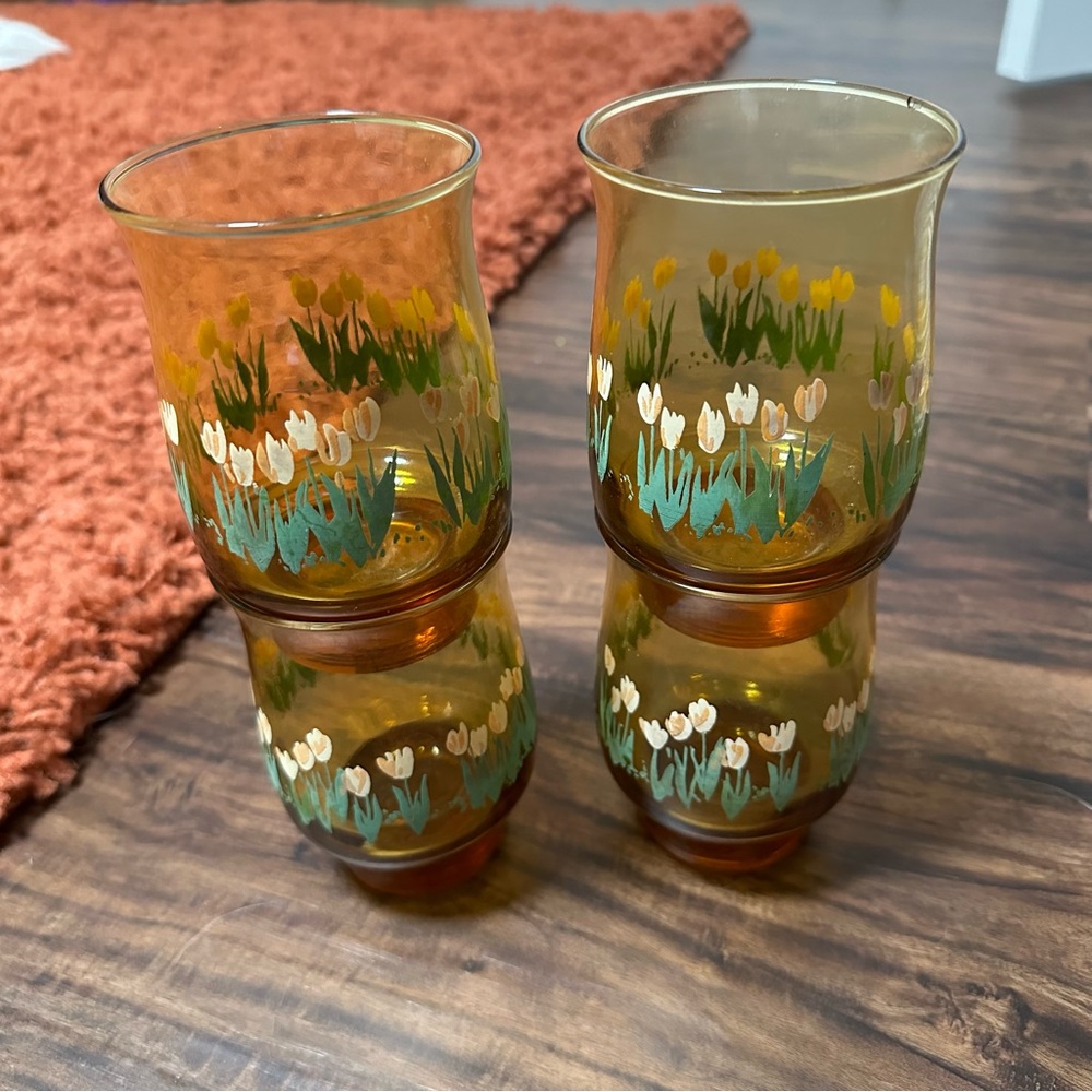 Vintage tulips Libbey Glass